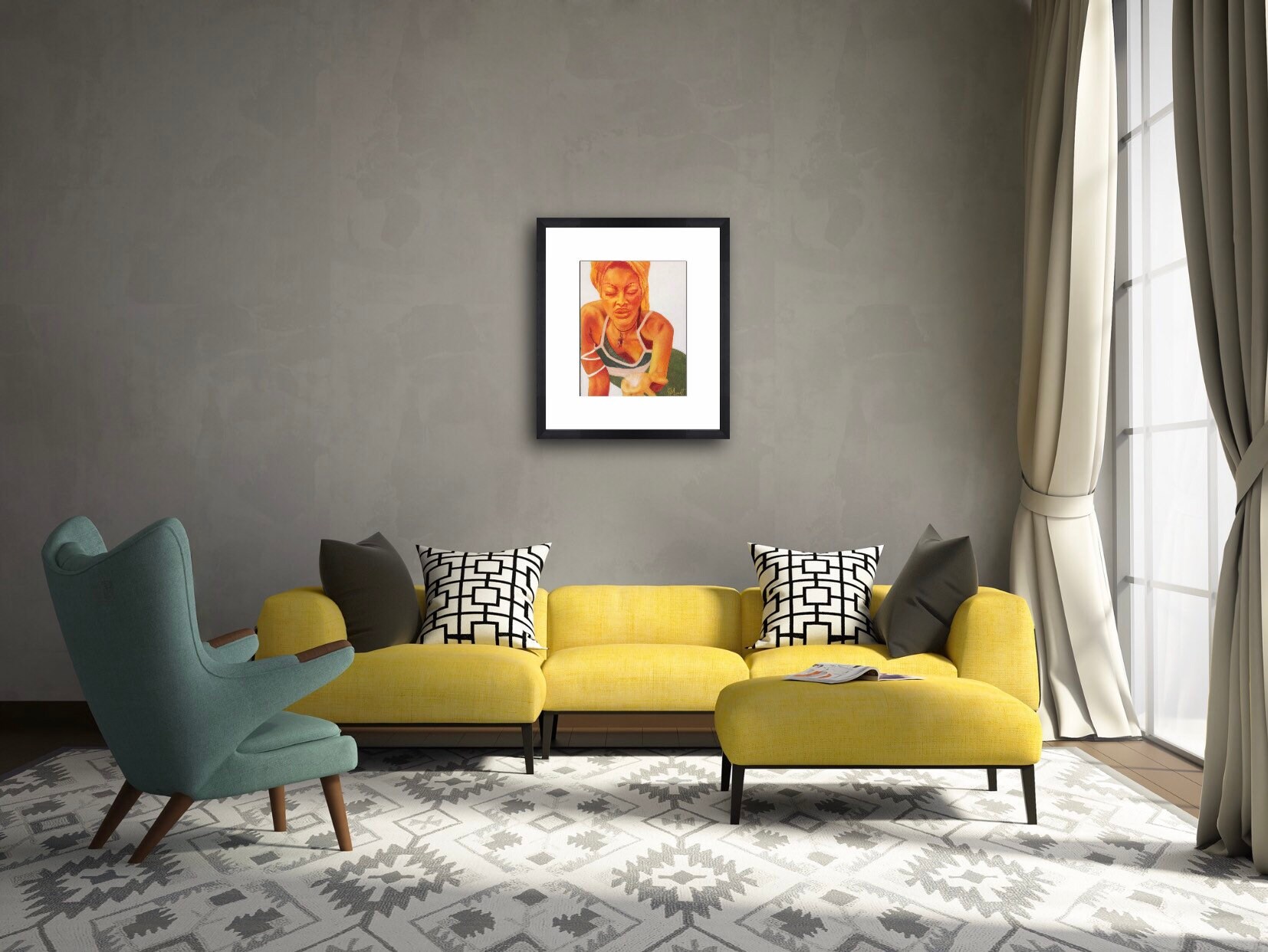 Erykahbadu, Badu, Print, Fine Art Print, 14", Art, Wall Art, Music, Rap, Artist, Hip Hop Canvas, By Ayanna Monet