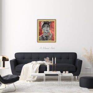 Rihanna, Fine Art Print, 16", Art, Wall Art, Music, Rap, Hip Hop, Canvas, By Ayanna Monet