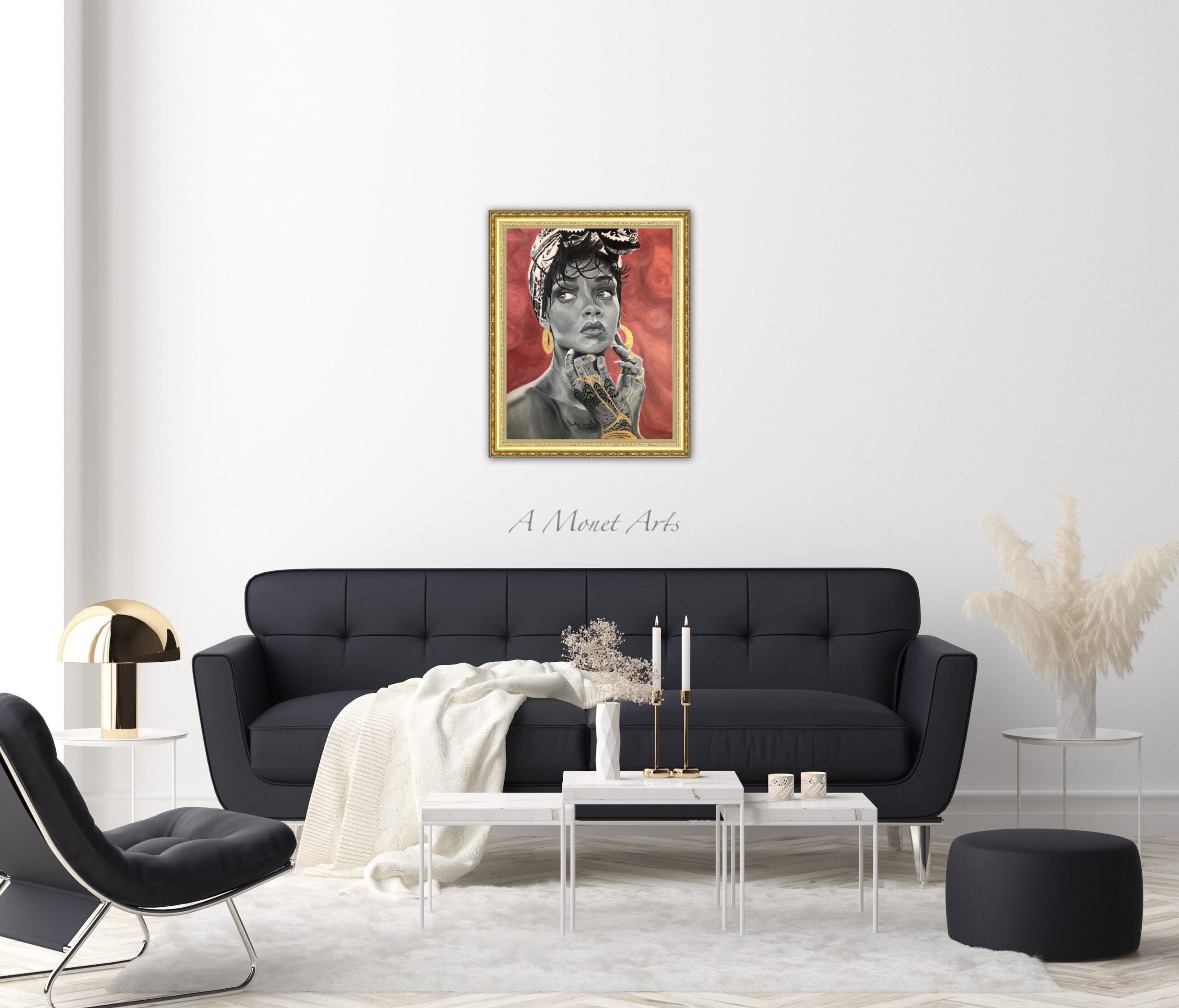 Rihanna, Fine Art Print, 16", Art, Wall Art, Music, Rap, Hip Hop, Canvas, By Ayanna Monet