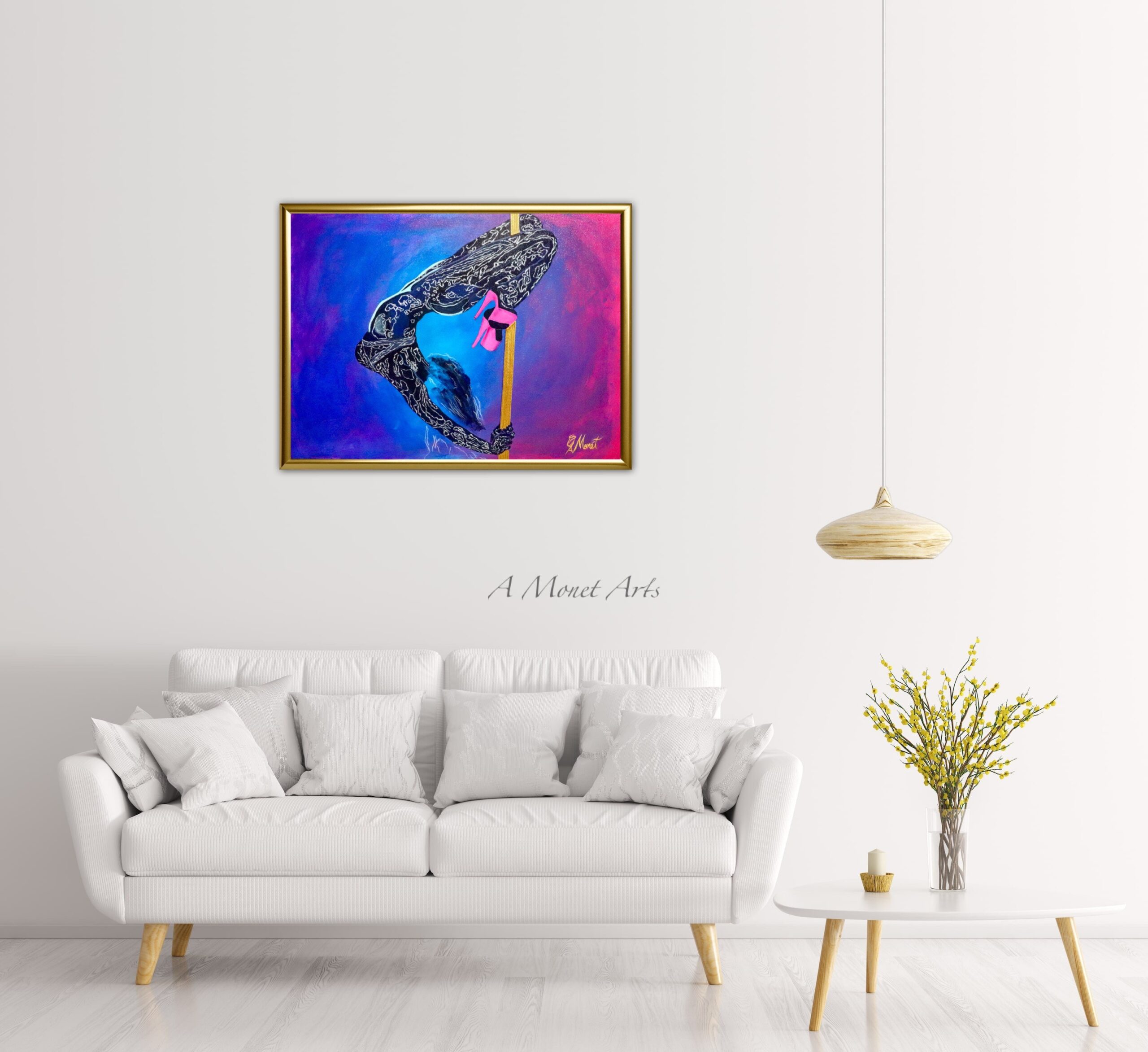 The Way She Moves 40" Fine Art Print, Original, figure painting, Handmade, Vivid, Colors, Wall Art, extremely special, By Ayanna Monet