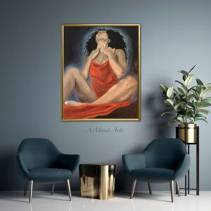Sensual Beauty 40" Original, Handmade, Fine Art Print, Wall Art, figure painting, acrylic paint, extremely special, By Ayanna Monet