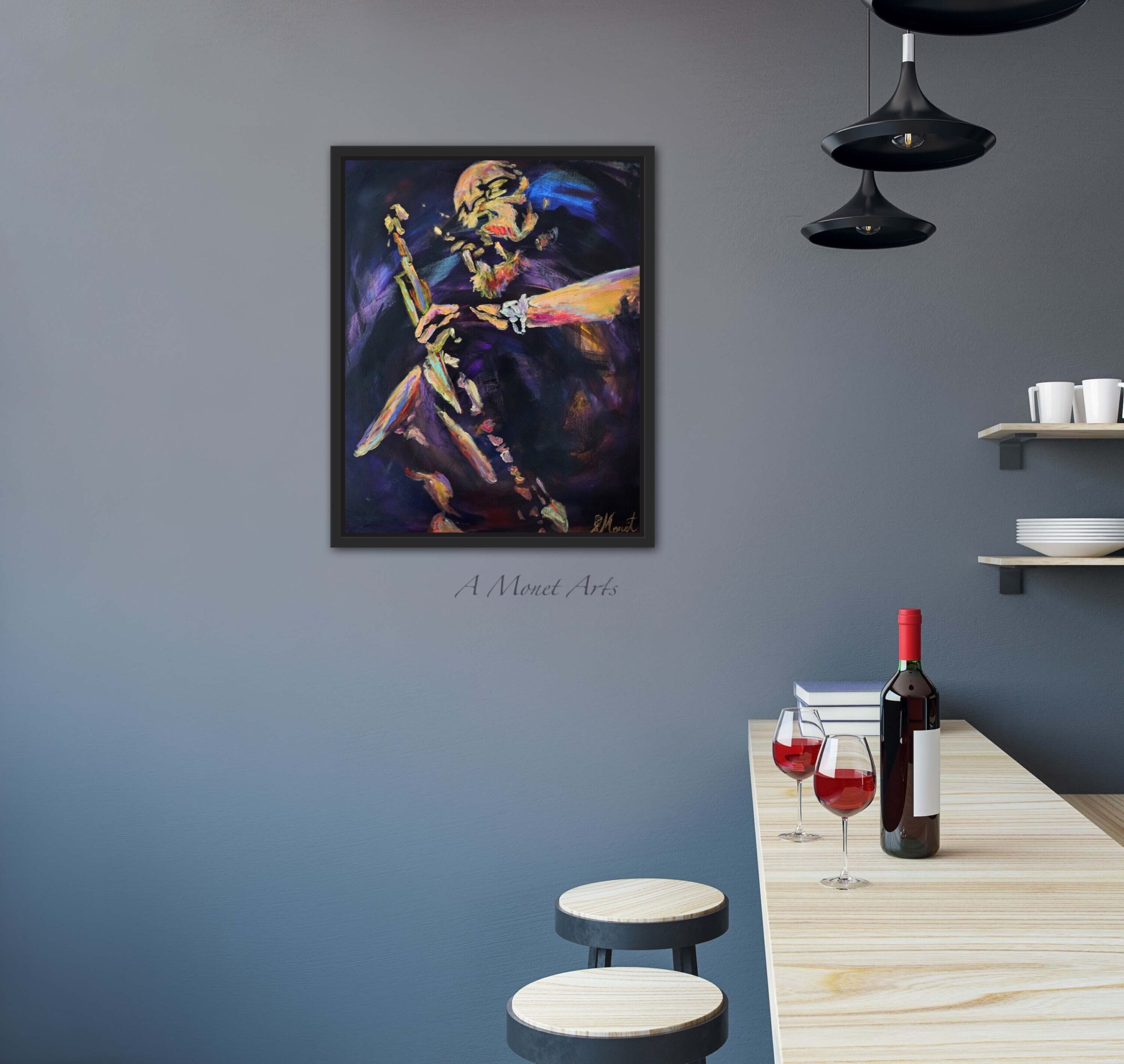 All In The Sax Abstract Print, Original, Fine Art Print, 20", Art, Wall Art, Music, Handmade, Rap, Hip Hop, Canvas, By Ayanna Monet